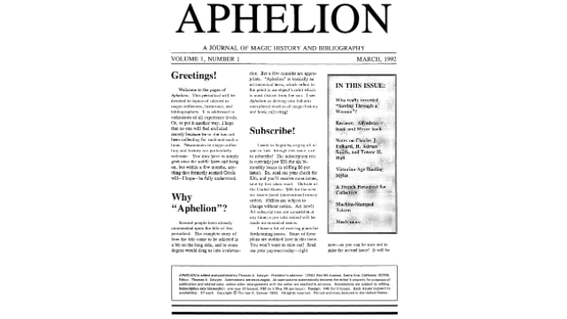 Aphelion by Thomas Sawyer (Vol 1) -