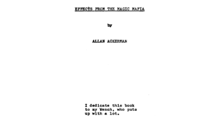 Effects From the Magic Mafia by Allan Ackerman