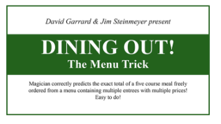 Dining Out! The Menu Trick by David Garrard and Jim Steinmeyer