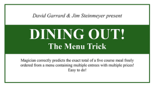 Dining Out! The Menu Trick by David Garrard and Jim Steinmeyer -