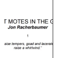 Dust Motes in the Gird by Jon Racherbaumer Dust Motes in the Gird by Jon Racherbaumer