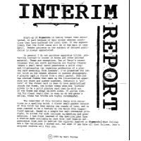 Interim Report by Karl Fulves