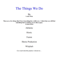 The Thing We Do by Lonnie Dilan The Thing We Do by Lonnie Dilan