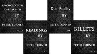 4 Volume Set Of Reading, Billets, Dual Reality And Psychological Playing Card Forces by Peter Turner