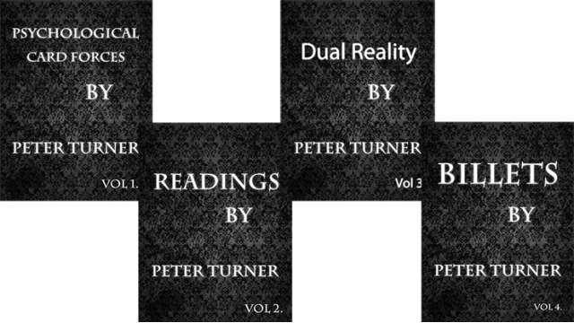 4 Volume Set Of Reading, Billets, Dual Reality And Psychological Playing Card Forces by Peter Turner