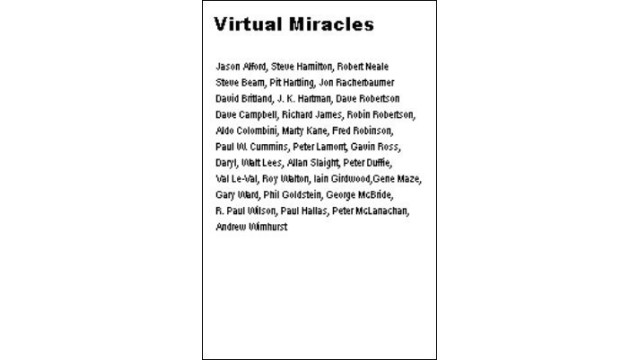 Virtual Miracles by Peter Duffie