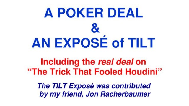 A Poker Deal & An Expose Of Tilt