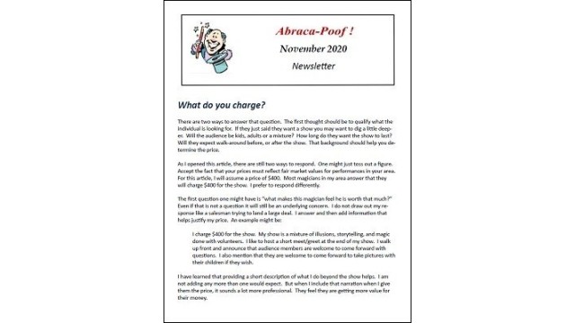 Abraca-Poof November 2020 by Brian T. Lees