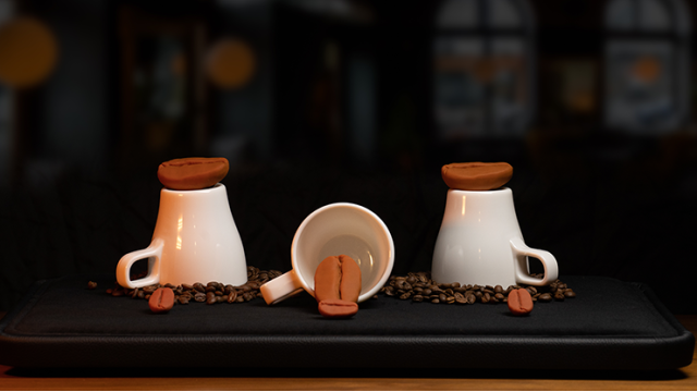 Amazing Coffee Cups and Beans by Adam Wilber