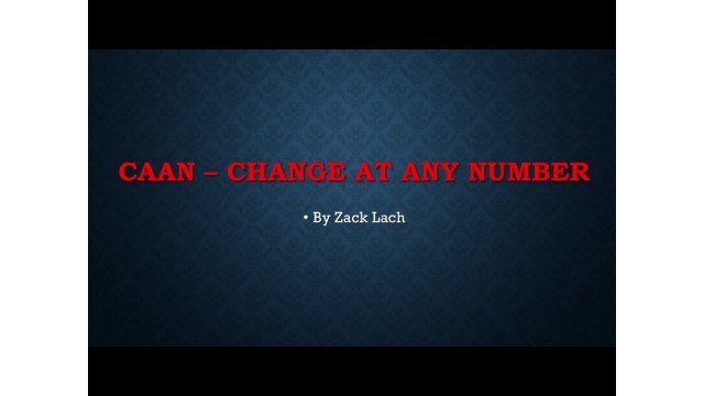 Caan - Change At Any Number by Zack Lach