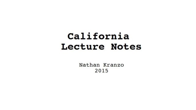 California Lecture Notes by Kranzo Magic