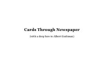 Cards Through Newspaper by Alexander De Cova