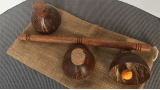 Cheppum Panthum Coconut Shell Cups And Wand by Gary Kosnitzky