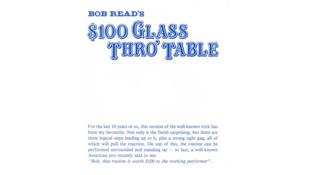 $100 Glass Thro Table by Bob Read