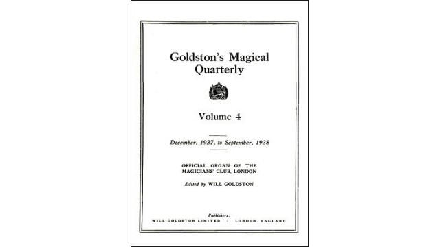 GoldstonS Magical Quarterly Volume 4 (Dec 1937 by Will Goldston