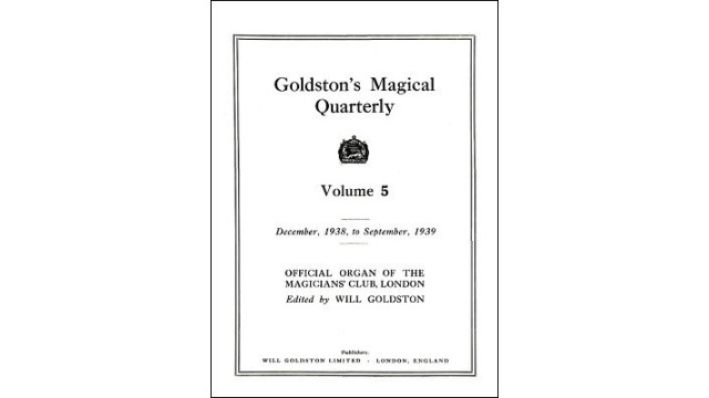 GoldstonS Magical Quarterly Volume 5 (Dec 1938 by Will Goldston