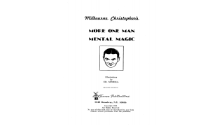 More One Man Mental Magic by Milbourne Christopher