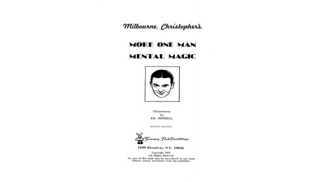 More One Man Mental Magic by Milbourne Christopher