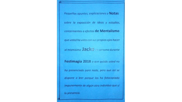 Notas Exposicion Festimagia 2018 by Jacko