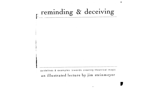 Reminding & Deceiving by Jim Steinmeyer