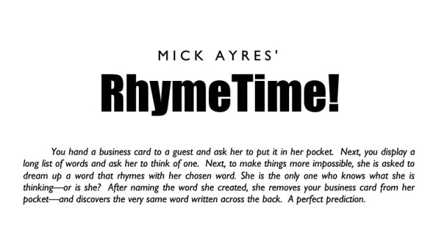 Rhymetime by Mick Ayres