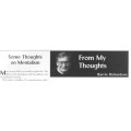 Some Thoughts On Mentalism by Barrie Richardson Some Thoughts On Mentalism by Barrie Richardson