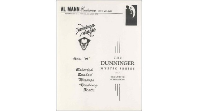 The Dunninger Mystic Series A- F (1-6) by Al Mann