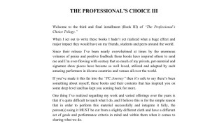 The Professional's Choice Iii by Jerome Finley