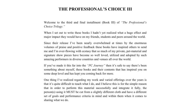 The Professionals Choice Iii by Jerome Finley