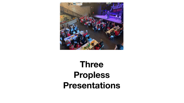 Three Propless Presentations by Joe Diamond