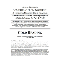 Angelo Stagnaro's Something From Nothing - A Guide To Modern Cold Reading