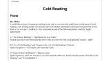 Cold Reading - Discussion and Review Cold Reading - Discussion and Review