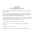 Tom Phoenix – How to Remember Everyone Tom Phoenix – How to Remember Everyone