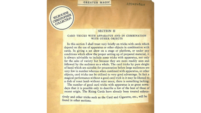 Jean Hugard - Personal Files - Apparatus - Magic Ebooks