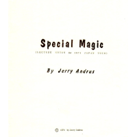 Jerry Andrus - Special Magic, lecture notes for 1974 Japan tour