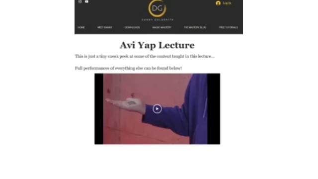 Avi Yap Lecture presented by Danny Goldsmith - Magic DVDs