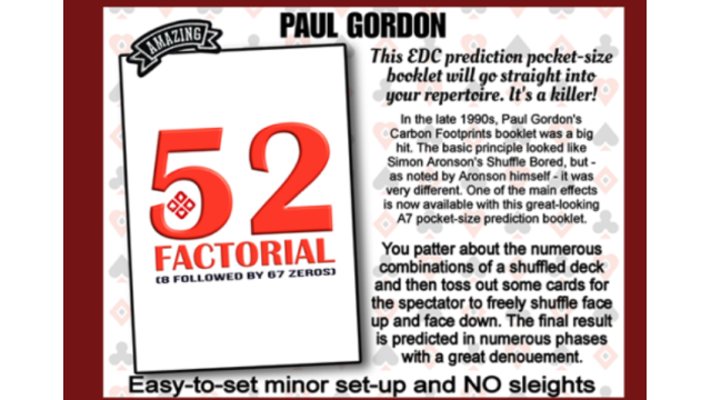 52 Factorial by Paul Gordon - Card Tricks