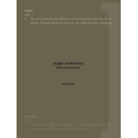 Magic Redefined The Card Notes by Sean Fields