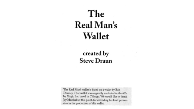 Real Mans Wallet by Steve Draun (PDF) - Magic Ebooks Real Mans Wallet by Steve Draun (PDF) - Magic Ebooks