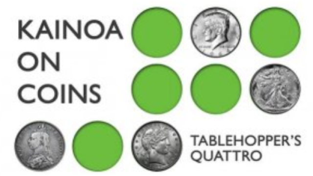 Tablehopper's Quattro by Kainoa Harbottle - Money & Coin Tricks Tablehopper's Quattro by Kainoa Harbottle - Money & Coin Tricks