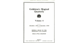 Goldstons Magical Quarterly Volume 4 (Dec 1937 – Sep 1938) by Will Goldston.