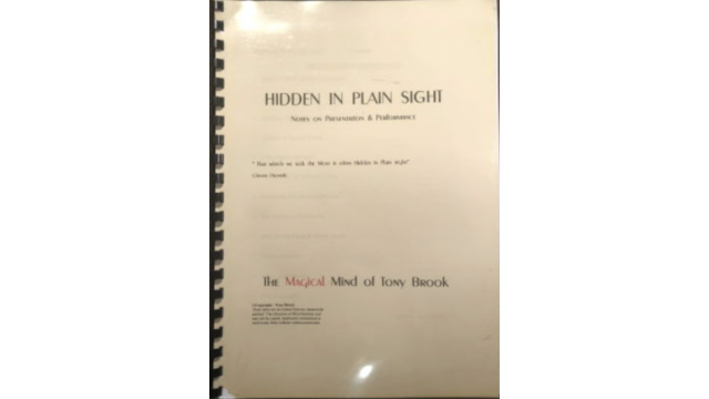 Hidden in Plain Sight by Tony Brook - 2026