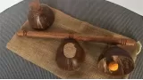 Cheppum Panthum Coconut Shell Cups And Wand by Gary Kosnitzky