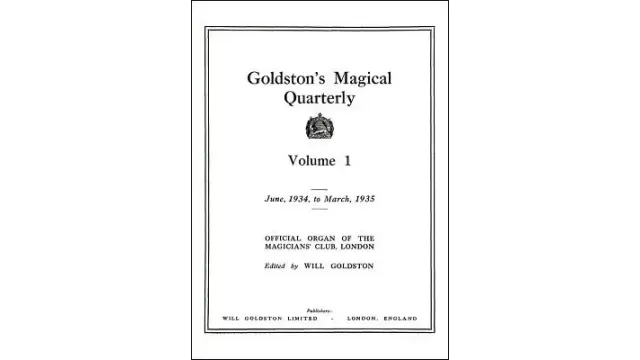 GoldstonS Magical Quarterly Volume 1 (Jun 1934 by Will Goldston