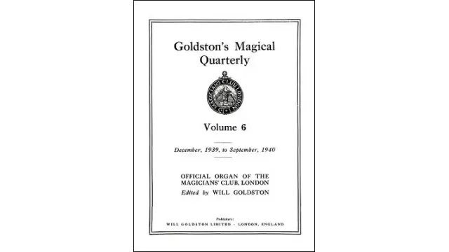 GoldstonS Magical Quarterly Volume 6 (Dec 1939 by Will Goldston