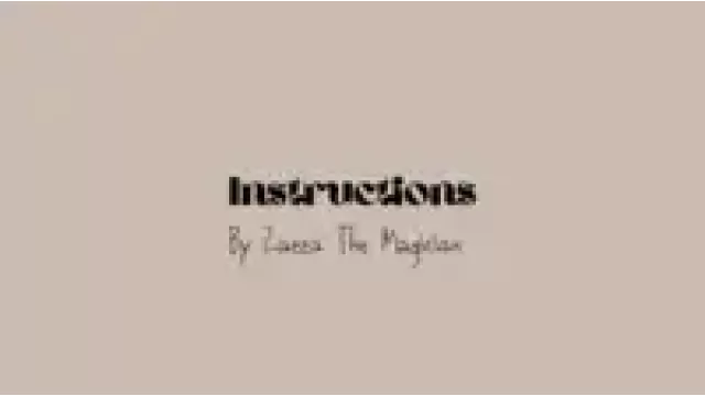 Instructions by Zazza The Magician