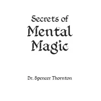 Secrets Of Mental Magic by Dr Spencer Thornton