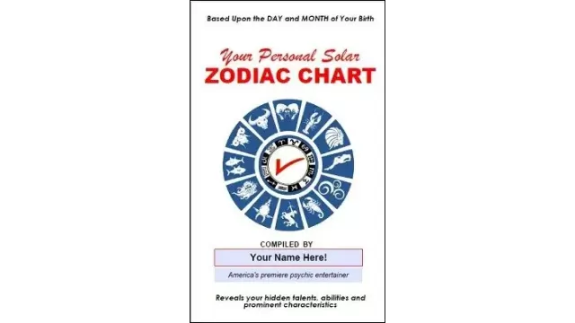 Your Personal Solar Zodiac Chart Pitch Book Kit by B. W. Mccarron