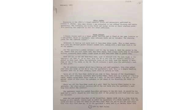 Karl Fulves - After Jordan - Magic Ebooks