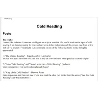 Cold Reading - Discussion and Review